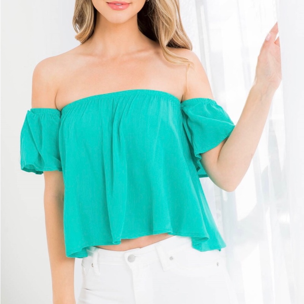 Turquoise crop top - Picture 6 of 7